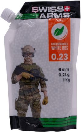 Cybergun Kulki ASG biodegradowalne Swiss Arms Bio 0,23 g - 1 kg (KA-BB-22-WH)