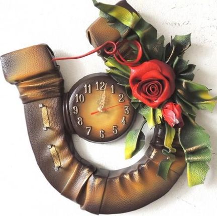Art Deco Zegar Podkowa Z Czerwoną Różą Pzm 7 (Pzm7)