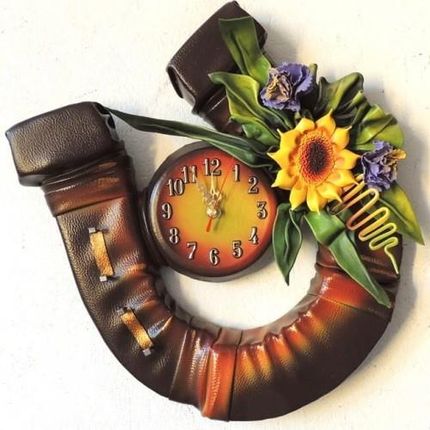 Art Deco Zegar Podkowa Słonecznik I Goździki Pzm 4 (Pzm4)