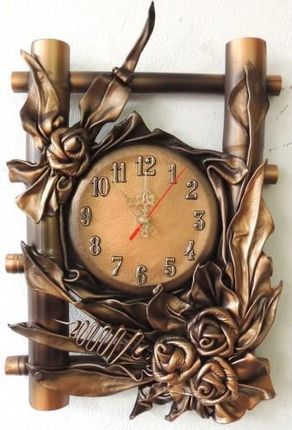 Art Deco Zegar Ścienny Skóra Bambus B1 1 (B11)