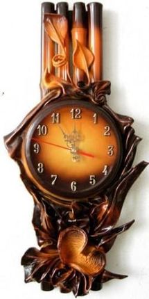 Art Deco Zegar Ścienny Ze Skóry I Bambusa B9 1 (B91)