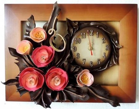 Art Deco Elegancki Zegar W Obrazie Z Kwiatami K2Z 6 (K2Z6)