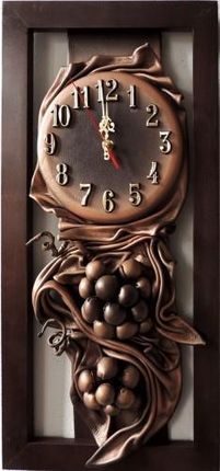 Art Deco Wąski Zegar Ścienny Do Przedpokoju Drewno Skóra Rz4 1 (Rz41)