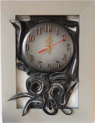 Art Deco Zegar Ścienny W Ramie Z Litego Drewna Skóra Rz2 2 (Rz22)