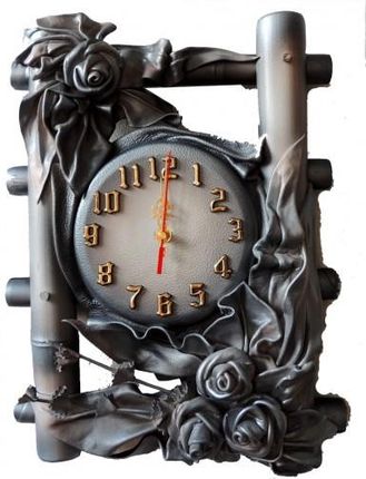 Art Deco Zegar Ścienny Nowoczesny Skóra Bambus B1 9 (B19)