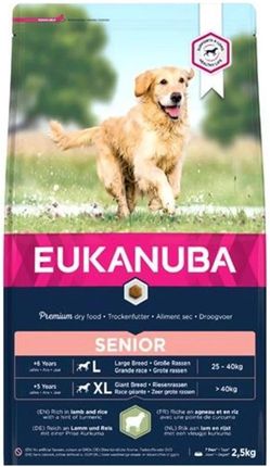 Eukanuba Sucha karma w formie granulek dla starszych psów dużych ras bogata w jagnięcinę i ryż 2,5kg