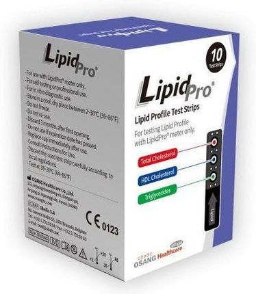 LIPIDPRO Paski testowe do oznaczania profilu lipidowego we krwi 10 szt