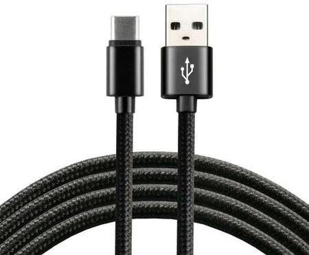 Everactive Kabel pleciony USB - USB-C / TYP-C 200cm Czarny (CBB2CB)
