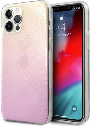 Guess GUHCP12M3D4GGPG iPhone 12/12 Pro 6,1" różowy pink 3D Raised 4G Gradient