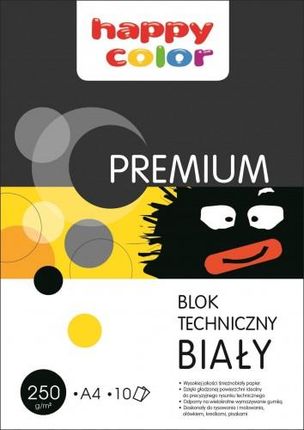 Happy Color Blok Techniczny Premium Biały 250G A4 10Ark 3725 2030-0