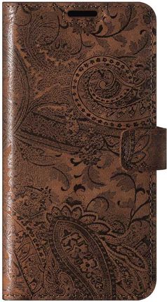 Surazo Etui na telefon ze skóry naturalnej Wallet case Ornament Brązowy do Oppo A92 (51705301)