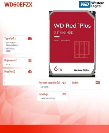 Dysk twardy WD Red Plus 6TB (WD60EFZX) - Opinie i ceny na