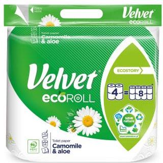 Velvet ECOroll Papier toaletowy z rumiankiem i aloesem 4 rolki 1szt. 