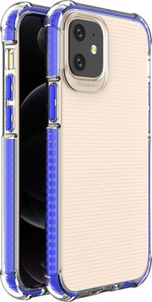 Hurtel Spring Armor żelowy elastyczny pancerny pokrowiec z kolorową ramką do iPhone 12 mini niebieski