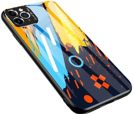 Hurtel Color Glass Case etui pokrowiec nakładka ze szkła hartowanego z osłoną na aparat iPhone 11 Pro Max pattern 1