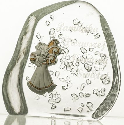 Crystal Julia Komunia przycisk kryształowy z grawerem dla dziewczynki 13673