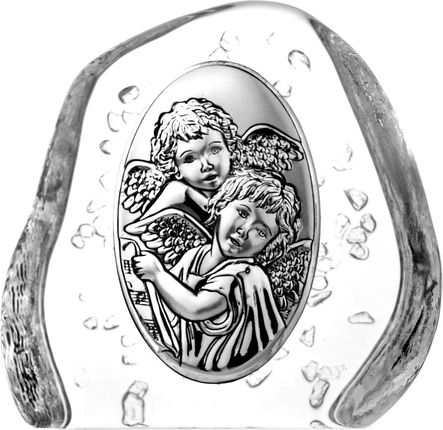 Crystal Julia Przycisk skałka kryształowa aniołki na Chrzest (04106) 4106