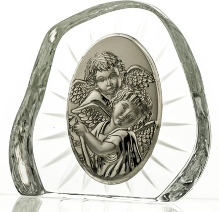 Crystal Julia Przycisk kryształowy z aniołkami na Chrzest (07250) 7250