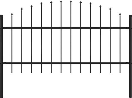 Panel Ogrodzeniowy Z Grotami 1-1,25 x 1,7m Stal Czarny