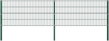 Panel Ogrodzeniowy Ze Słupkami Żelazny 3,4x0,8m Zielony