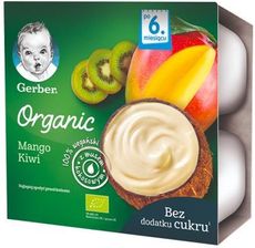 Gerber Organic Deserek 100% Wegański Z Musem Kokosowym Mango Kiwi Po 6 Miesiącu 360g