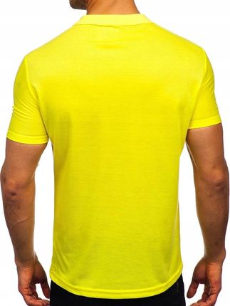 Koszulka Polo Gładka ŻÓłty neon GD02 DENLEY 2XL - Ceny i opinie T-shirty i koszulki męskie BHIM