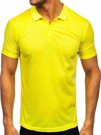 Koszulka Polo Gładka ŻÓłty neon GD02 DENLEY 2XL - Ceny i opinie T-shirty i koszulki męskie BHIM