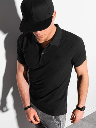 Koszulka męska polo bez nadruku S1374 czarna L - Ceny i opinie T-shirty i koszulki męskie BSUX