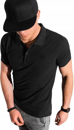 Koszulka męska polo bez nadruku S1374 czarna M - Ceny i opinie T-shirty i koszulki męskie TCQR