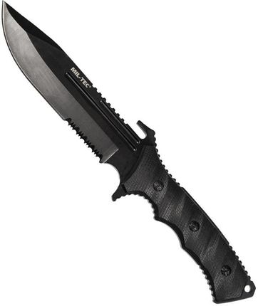 Mil-Tec Czarny Nóż Bojowy G10 Z Nylonową Osłoną