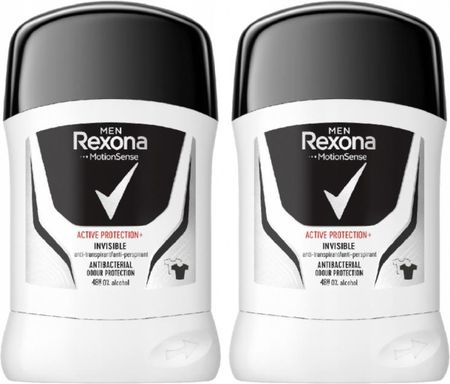 ZESTAW 2X REXONA Men Invisible on black & white antyperspirant w sztyfcie 50 ml