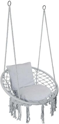 Krzesło Fotel Wiszący Huśtawka Togo Szare Z Poduszkami