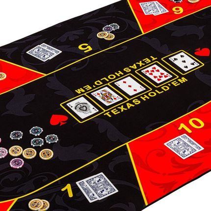 Składana Mata do Pokera Czerwono-Czarna 160 x 80 cm