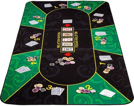 Składana Mata do Pokera Zielono-Czarna 200 x 90 cm