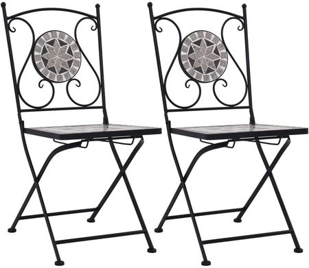 Lumarko Mozaikowe Krzesła Bistro, 2 Szt, Szare