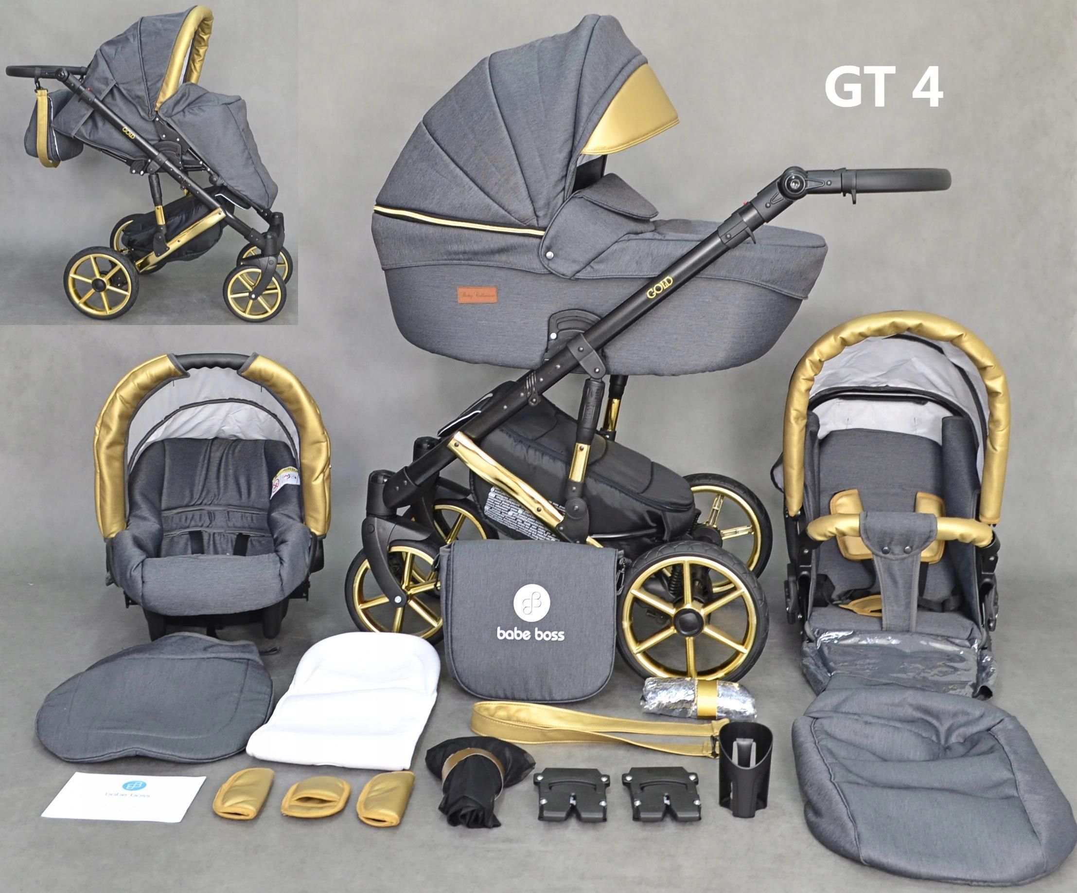 Wózek Babe Boss Wózek Dziecięcy 3W1 Gold Uczio Złoty - Ceny