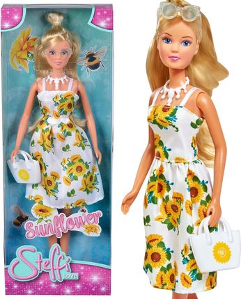 Simba Lalka Steffi Love Sunflower W Białej Sukience W Słoneczniki