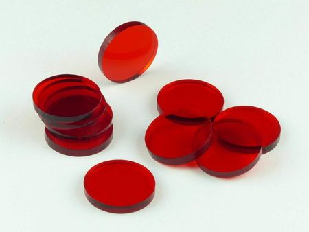 Crafters Znaczniki Akryl Czerwone Okrągłe 22x3mm 10szt