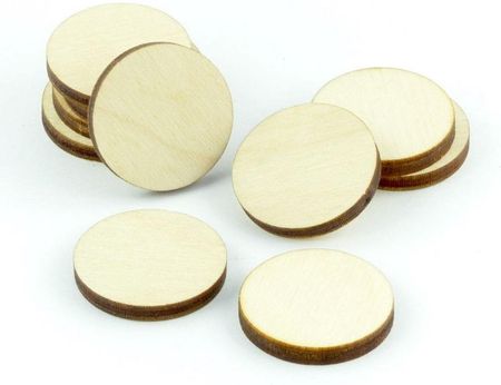 Crafters Znaczniki Drewniane Naturalne Okrągłe 15x3 mm 10 szt