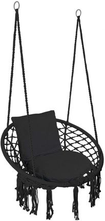 Krzesło Fotel Wiszący Huśtawka Togo Czarne Z Poduszkami