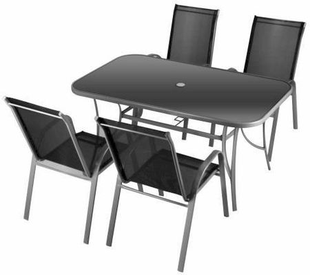 Zestaw Mebli Ogrodowych 5 Części Stół + 4 Krzesła