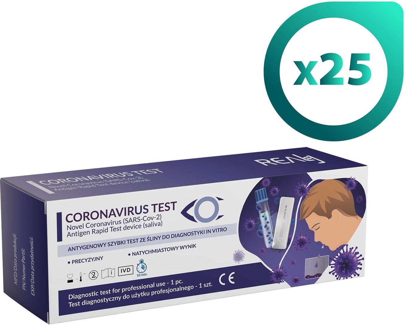 Profesjonalny antygenowy test ze śliny AG wykrywający koronawirusa SARS