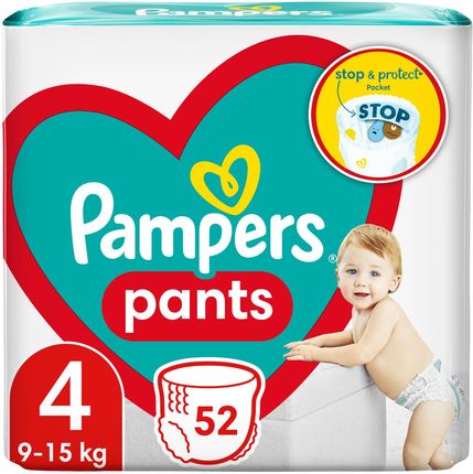 Pampers Pieluchomajtki Rozmiar 4 (9-15Kg) 52 Szt