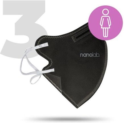 Nanolab Nano Maseczka Ochronna Ffp2 Czarny Damska 3Ks