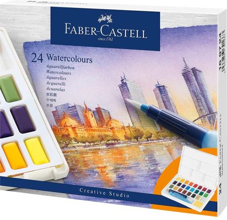 Farby Akwarelowe Cs W Kostkach 24 Kol Plastikowe Opakowanie Faber Castell 190L064