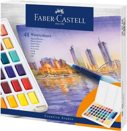 Farby Akwarelowe Cs W Kostkach 48 Kol Plastikowe Opakowanie Faber Castell 190L066