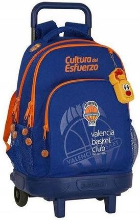 Valencia Basket Torba Szkolna Z Kółkami Compact Niebieski Pomarańczowy