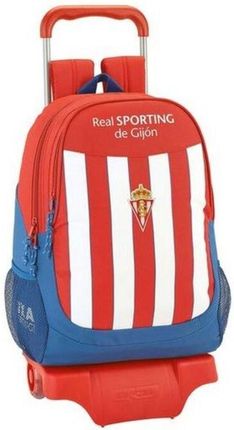 Real Sporting De Gijón Torba Szkolna Z Kółkami 905 Biały Czerwony