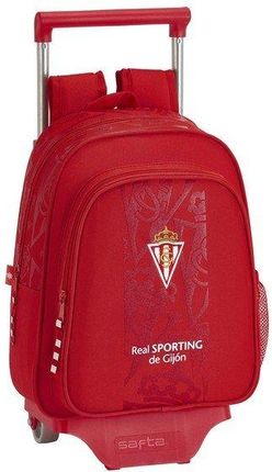 Real Sporting De Gijón Torba Szkolna Z Kółkami 705 Czerwony