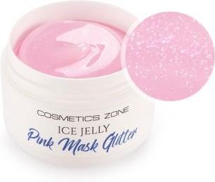Cosmetics Zone Żel budujący do paznokci UV LED galaretka ICE JELLY mlecznoróżowy z brokatem Pink Mask Glitter 15ml